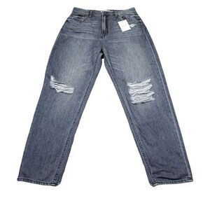 Hidden Zoey Mom Tapered Jeans Ripped High Rise Gray Busted Knee Size 30